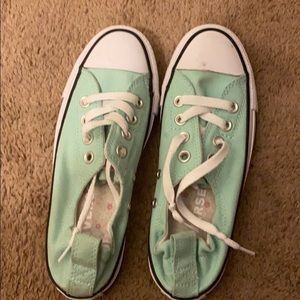 Teal girls Converse slip on